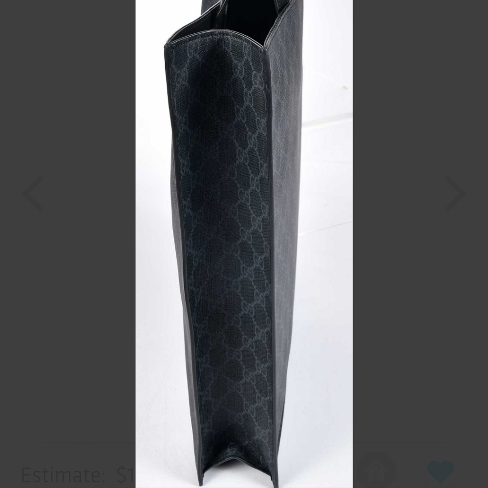 Soft GG Supreme Monogram Appia Calfskin Web Vertical Tote Black - Picture 5 of 9